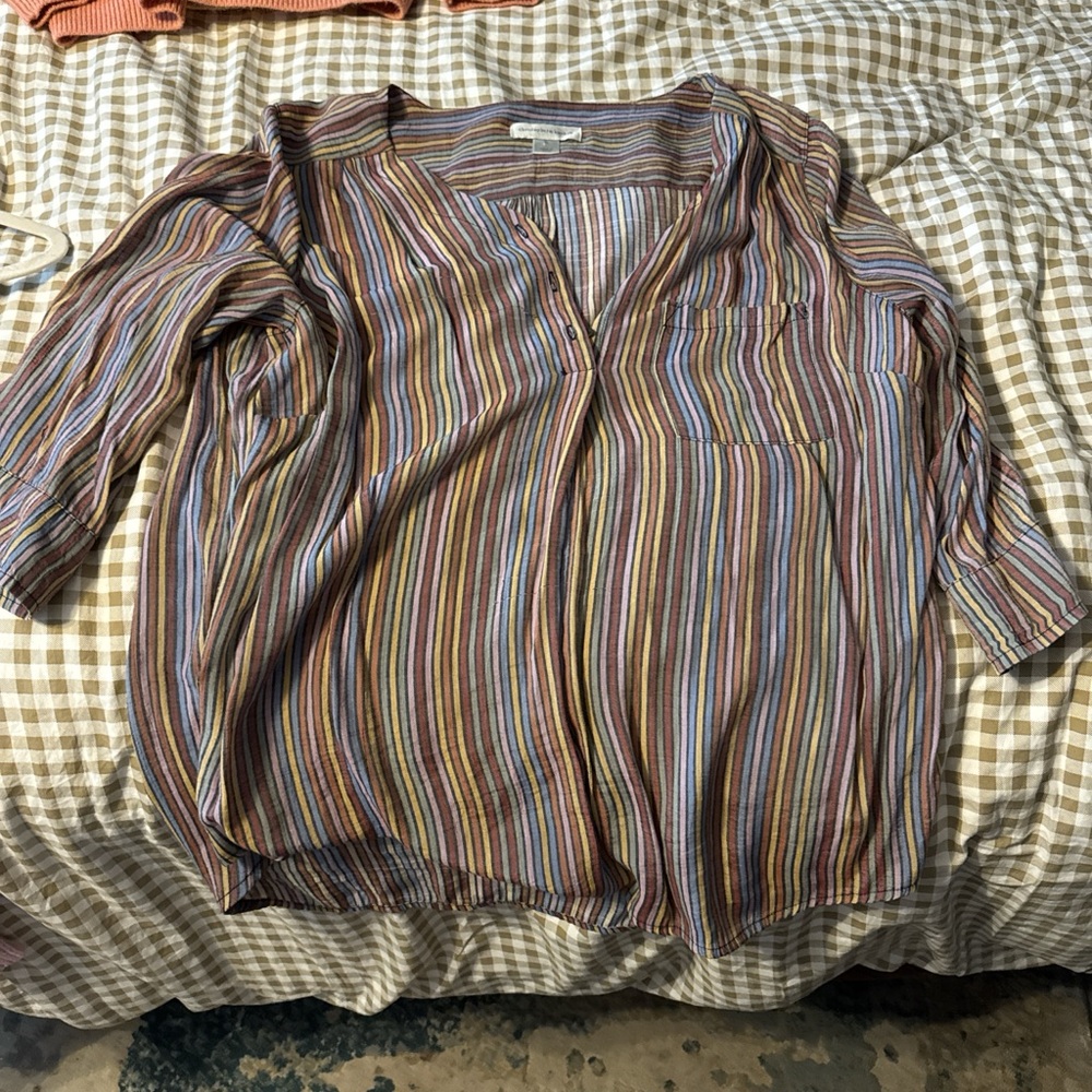 Christopher & Banks Colorful Striped Blouse
